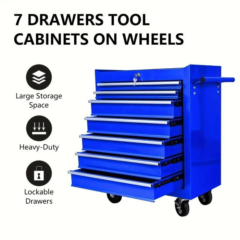 Tools Trolley For Workshop - Carrello Portautensili Multifunzionale Blu a 7