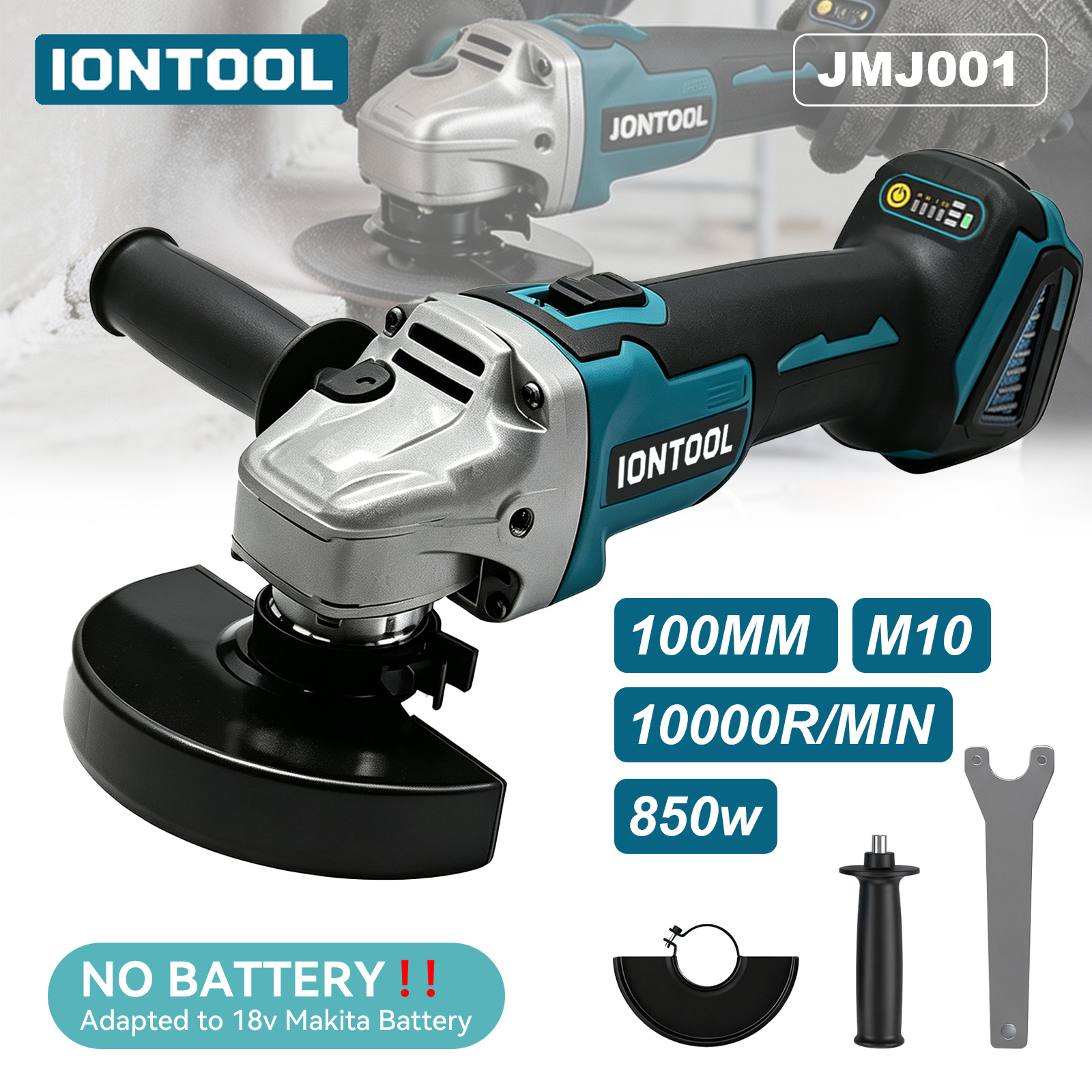 Tools For Fabrication Workshop - Smerigliatrice Angolare Senza Fili IONTOOL 850W